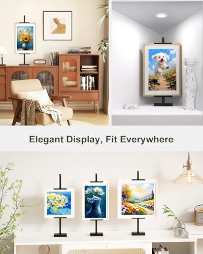 Victawks Adjustable Tabletop Easel Stand, Picture Easels for Display Up to 29" H, Metal Picture Frame Holder Stand Table for Art, Photo (Black) - Image 6
