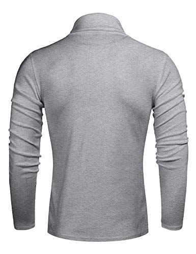 Image of Poriff Men's Casual Slim Fit Basic Tops Knitted Thermal Turtleneck Pullover Sweater