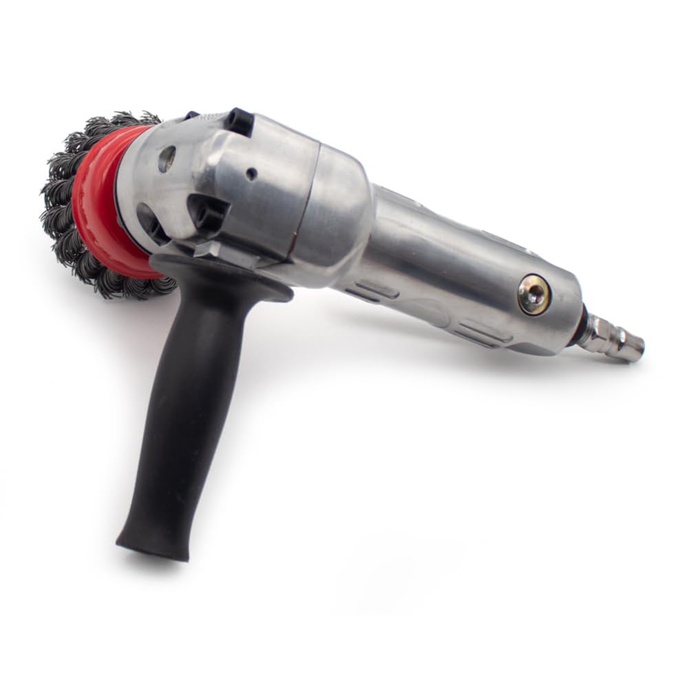 Gertrude 11000RPM Pneumatische Drahtcupbürste, 75 Mm Metallrostentfernungswerkzeug Luftbetriebene Reinigung Polierbürste, MAG-9000 Silver,1