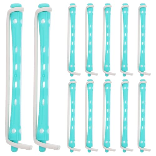 Healeved Perm Rods for Curling Hair Rollers for Women 12 pcs Portable Hair Curlers 3.54 inch Styling Tools for Home Travel and Salon Use