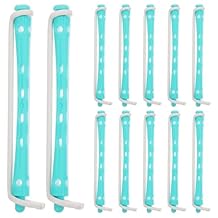Healeved 12Pcs Hair Perm Rods 3.54 Inch Small Curling Perm Bars Lightweight Hair Rollers Portable for Women Professional Salon and Home Styling Tools