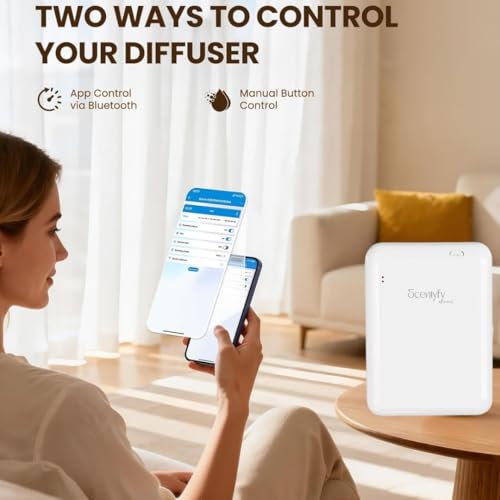 Image of STARQ Aero Luxury Smart Air Scent Diffuser Waterless Aroma Machine App Control Cold Atomization Ultra Quiet No Heat Wall Plug for Home & Office Includes Complimentary 100ml Starter Perfume