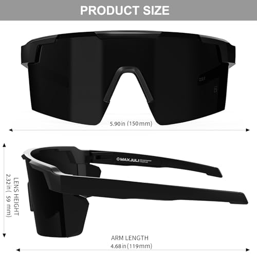 Image of MAXJULI XL Z87 Sunglasses for Big Wide Heads Men TR90 Ultralight UV400 Protection Work Glasses Z8225