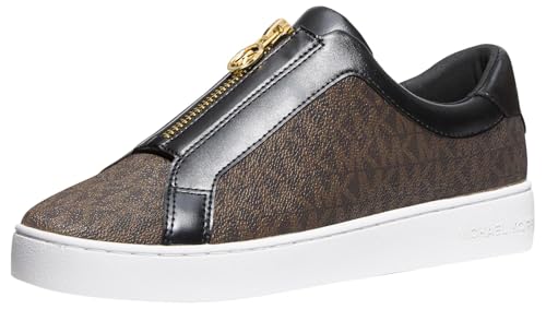 Michael Kors Women's Keaton Zip Slip On Sneaker, Brown, 10