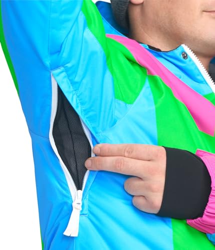 Image of Tipsy Elves Ski Jackets for Men - Fun Colorful Apres Ski Outerwear Hooded Waterproof Snow Jackets for Adults