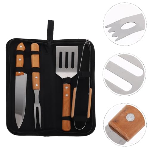 Set de accesorios para barbacoa de acero inoxidable VILLCASE, 4 piezas miniatura 7