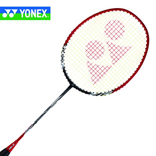 Image of YONEX Nanoray 6000I G4 - U Aluminium Strung Badminton Racket with Full Racket Cover (Red) | For Intermediate Players | 92 grams | Maximum String Tension - 24lbs