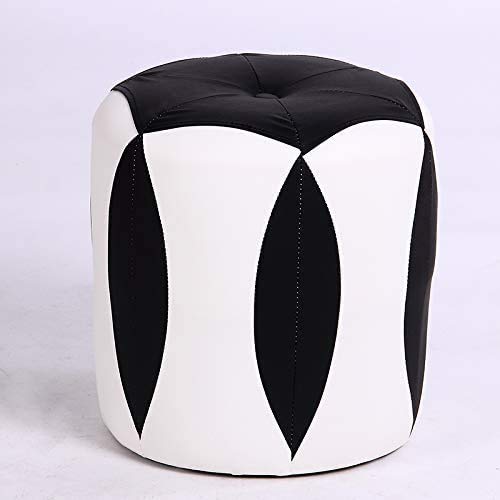 Repose-pieds cuir ottoman noir pour un salon moderne et l'entrée