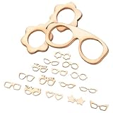 TOVINANNA DIY Wooden Cutout Glasses Cutouts per Ragazzo Ragazza in Legno Non Verniciato, Leggeri e Facili da Colorare per Lavoretti Creativi e Decorazioni Artigianali