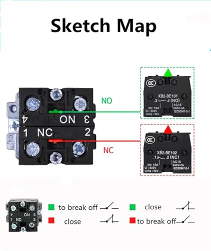 Interruptor selector de 2 posiciones XB2-BD21 con retorno para control de paneles 7