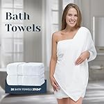 Luxury White Bath Towel Set of 8 Pieces - 100% Turkish Cotton 700 GSM Highly Absorbent Towels for Bathroom, 2 Bath Towels, 2 Hand Towels, 4 Washcloths - Image 4