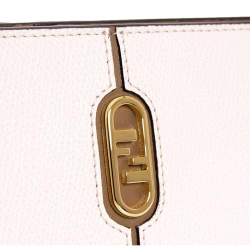FENDI O'Lock Rose Pink and Tortora Gray Calf Leather Snap Continental Wallet, Medium2
