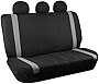 FH Group Car Seat Cover for Back Seat Gray Cloth - Universal Fit Rear Seat Covers for Cars with Rear Split Bench, Car Seat Protector for Dogs and Kids, Car Interior Accessories for SUV, Sedan and Van