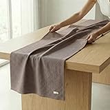 Jojomia Odin Luxury 100% Turkish Cotton Table Runner 27x70 Inch - Turkish Woven Table Runner with Decorative Stitching for Dining Table, Farmhouse Kitchen, Holiday Decor - Machine Washable