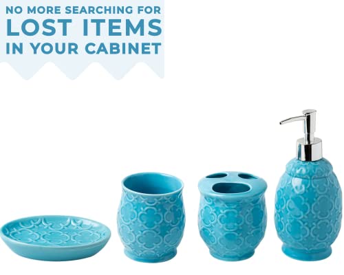 image for Comfify Designer 4-Piece Bathroom Accessory Set – Ceramic Bath Set w
