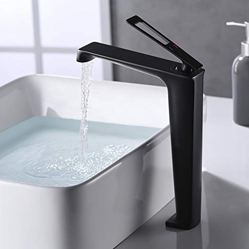 Robinet de lavabo de salle de bain en laiton mitigeur cascade monotrou