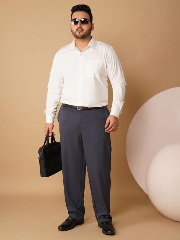 Image of OOMPH! Luxury Lycra Stretchable Formal Pants for Men | Stylish Slim Fit Men's Wear Trousers for Office or Party | Mens Fashion Dress Trouser Pant