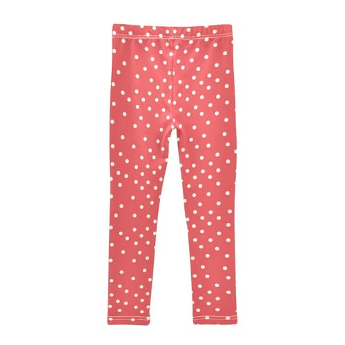 KLL Polka White Dots on Red Background Toddler Girls Leggings Stretch High Waisted Lounge Pants Exercise2