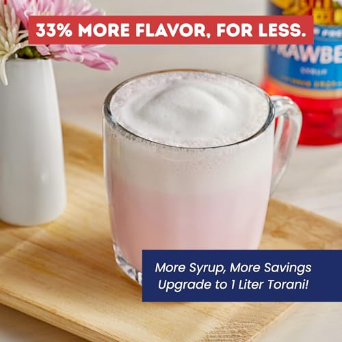 Image of Torani Sugar Free Strawberry Syrup 1 Liter with Pump - Keto & Zero Calorie