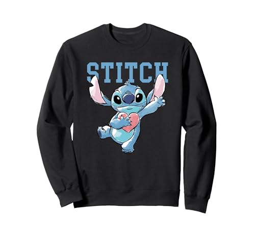 Disney Lilo & Stitch Clutching Hearts Sudadera, Unisex para adultos, Negro, L