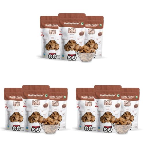 Image of Healthy Master Ragi Chips Combo 300g (100g Each) Pack of 9 | Light & Crispy | High Protein Chips | Gluten-Free | No Maida, No Palm Oil | Low-Calorie | Healthy Snacks for Adults & Kids