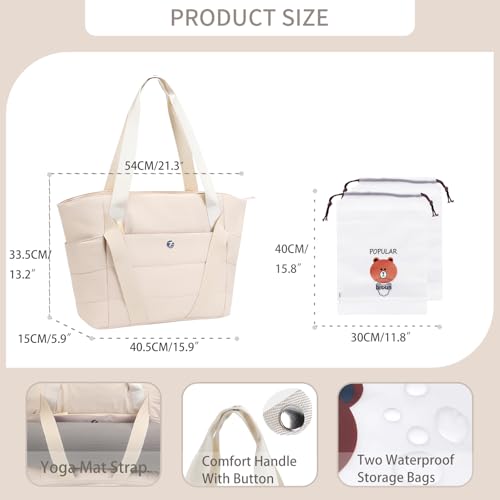 Yoga Tote Bag for Women with 2 Pack Shoes Bag,0.88LB Lightweight Tote for Pilates Shoulder, for Gym,Travel,Workout Bag3