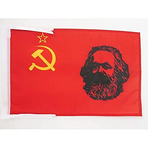 AZ FLAG - Drapeau URSS avec Marx - 45x30 cm - Pavillon Du Marxisme - Marxiste 100% Polyester Avec Deux Cordelettes - 20g