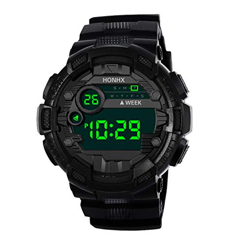 Montre Homme Pas Cher, Montre De Luxe NuméRique à Del pour Hommes avec Montre éLectronique ExtéRieure des Hommes De Sport(Black) Cover