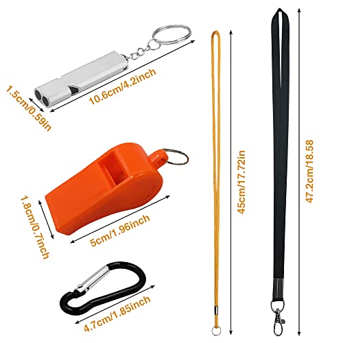 Findtop 5Pcs Plastic Whistles, 2Pcs Outdoor Loudest Emergency Survival Whistles With Carabiner And Lanyard For Boating, Camping, Hiking, Hunting, Dog Training And Fishing #TOP6