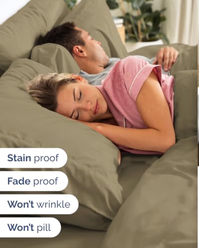 Image of Flex Top Split Head King 6 Piece Sheet Set - Breathable & Cooling - Khaki