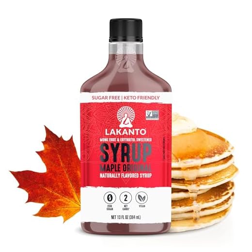 Lakanto Sugar Free Maple Syrup - Monk Fruit Sweetener, Keto Diet Friendly, Vegan, 1g Net Carbs, Pancakes, Waffles, Oatmeal, Coffee, Tea, Granola, Frosting, Marinade, Dressing (13 Fl Oz - Pack of 1)