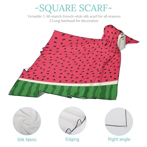 Watermelon Print Scarf For Women Silk Head Scarf Square Hair Scarves Shawls Hair Wraps Bandana Neckerchief Decor for Adult 27 * 27 Inches4