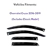 KPY Window Visor Compatible with Chevrolet Chevy Cruze 2016-2019 (Excludes Classic Model), 4PC Rain Guard Side Window Vent Deflectors Tape-On Style, 2016 2017 2018 2019 #1