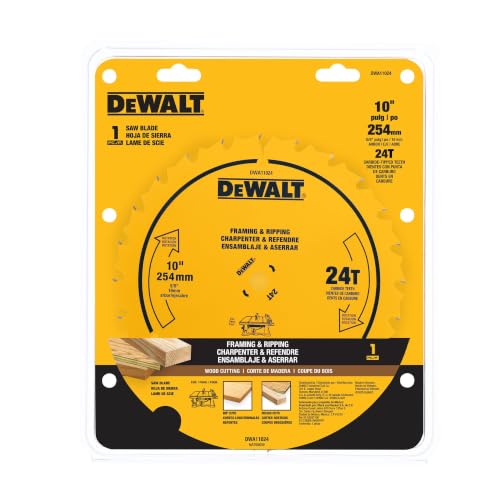 DEWALT 10 in. 24 Tooth General Purpose Saw Blade, Ultra Sharp Carbide Table Saw Blade (DWA11024) - image 8