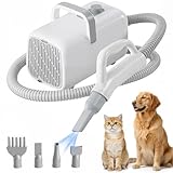 KMFurnila Dog Hair Dryer, Grooming Heat 1550W High Velocity Pet Blow Dryer, Speed...