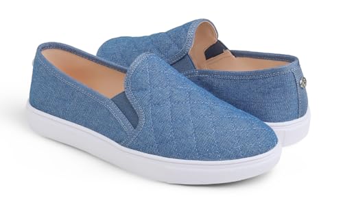 Image of FEVERSOLE Women's Casual Slip On Sneaker Comfort Quilted Loafer Flats