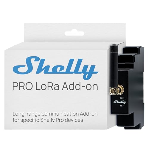 Shelly Pro Lora Add-on – Module Amplificateur Lora, Portée jusqu'à 5 km, pour Appareils Shelly Pro, EU868, Isolation Galvanique, Commande à Distance, Connecteur SMA, Scripts Personnalisés