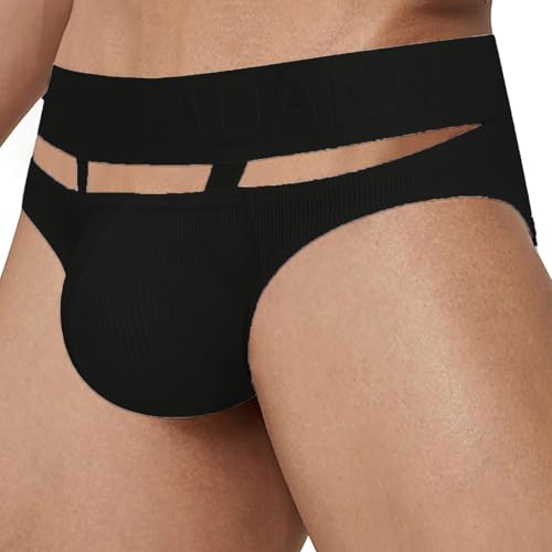 Men's Ball Underwear Pouch Briefs Cutout Soft Bulge Enhancement Jock Strap for Men Thongs Athletic Supporters Bikini