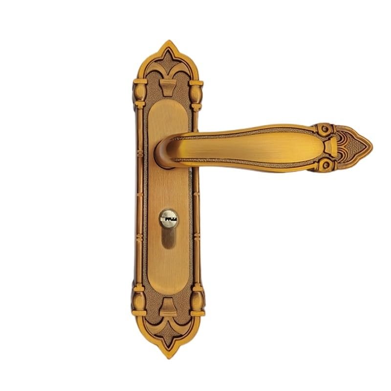 Serrure de porte silencieuse européenne en bronze jaune et laiton massif