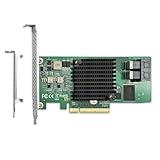 H!Fiber 12G Internal PCIe Controller Card, 8 Ports 12Gb/s SATA + SAS HBA Card, Broadcom's 3008 Chip, PCI Express 3.0 X8, 2X Mini SAS SFF-8643 Ports, Same as 9300-8I with Low Profile Bracket