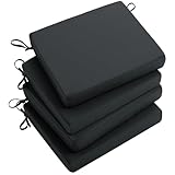 Qirroboni Outdoor Chair Cushion Set of 4, Waterproof Square Corner Seat Cushions for Patio Furniture, Color Fastness Garden Couch Pads, 22' x 22' x 3', Indoor Dining Chair Pad Set, Charcoal Grey