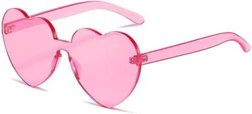 Love - Gafas de sol en forma de corazón para mujer, gafas de sol coloridas sin montura para fiesta