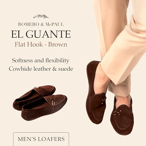 Mens Loafers El Guante Flat Hook Brown | Nautical-Inspired Dress Casual Shoes with Metal Hook Detail | Romero & MC Paul2