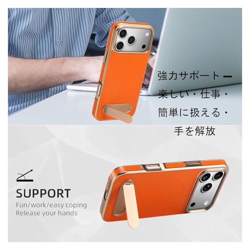 Coque cuir véritable iPhone 17 Pro étui antichoc bleu idéal pour le bureau - 4