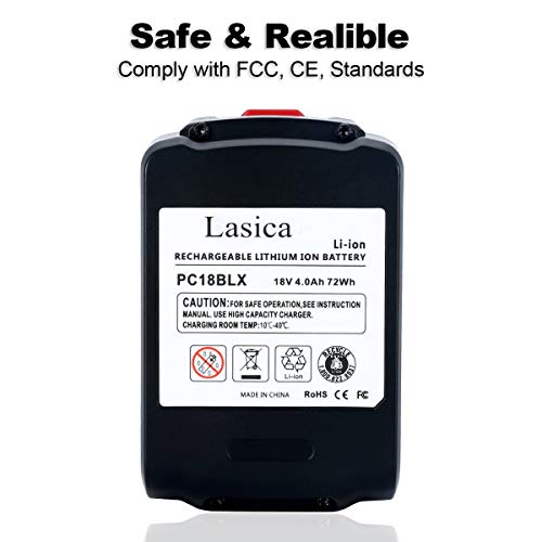 image for Lasica 2 Pack PC18B 4000mAh 18V Lithium Battery - Compatible with Port