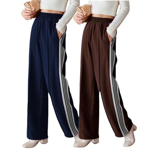 Image of GRECIILOOKS Trousers for Woman | Womens High Rise High Waist Flared Korean Style | Formal Pant for Women Office Wear| Track Pants for Womans Elegant for College & Events (Available in Plus Size)