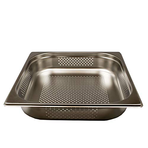 Airbrush-City GmbH GN 2/3 Gastronormbehälter GN-Behälter Edelstahl 4 Liter Tiefe 65mm gelocht Cover