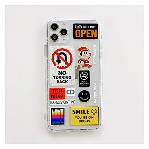 YLFC Funda Transparente con Diseño Divertido para iPhone, Funda con Código De Barras para iPhone 7 12 XS MAX XR 11Pro 8 SE Plus (Color : Style 3, Size : For iPhone XR) Cover