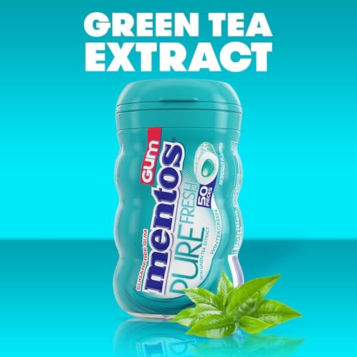 Mentos Pure Fresh Sugar-Free Chewing Gum with Xylitol, Wintergreen, Bulk, 50 Count (Pack of 6)