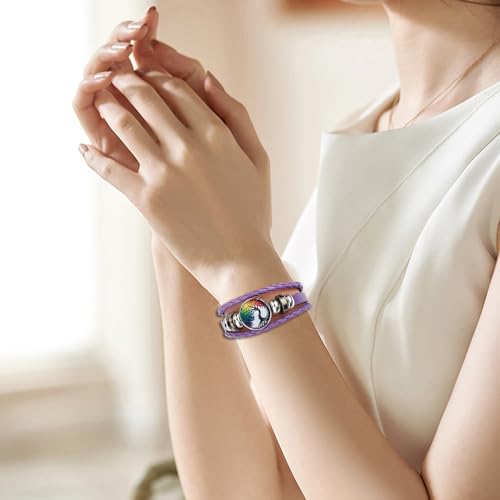Image of Boho Sunflower Gifts Sunflower Leather Bohemian Bracelet Birthday Gifts for Women Teens Granddaughter Wife Daughter Mom Friendship Bracelets for Her